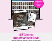 125 Women Empowerment Canva Reels: Faceless Instagram TikTok Luxury Templates MRR PLR