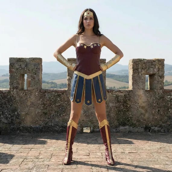 Goddess Warrior Costume - Superhero Cosplay Dress, Halloween Outfit