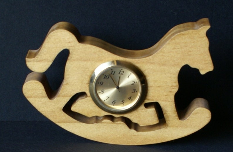 Wood Shelf Sitter Rocking Horse Clock Scroll Saw Etsy