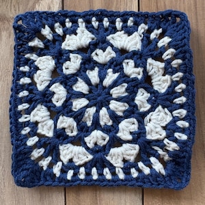Patrón de crochet para vitrales de abuela: Bloque de encaje floral (Descargar PDF)
