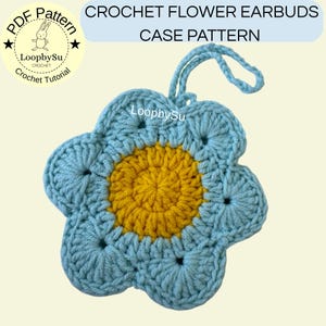 Crochet Flower AirPods Case Pattern: Bag Charm Tutorial (PDF Downloadable Pattern