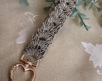 Crochet Keychain Wristlet Pattern: Boho Lanyard Key Fob (PDF Pattern)