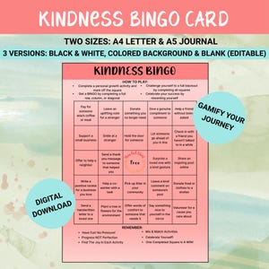 Vriendelijkheidsbingo | Leuk spel voor zelfverbetering en persoonlijke groei | Afdrukbare pdf | Digitale download