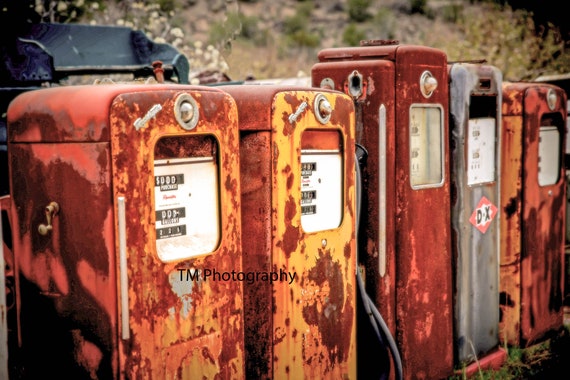 Antique Gas Pumps Automotive Art Old Gas Pumps | Etsy