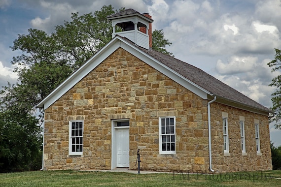 One Room Schoolhouse 1800 S Schoolhouse Native Stone Kansas Old School 1800 S Schoolshouse Fine Art Photography