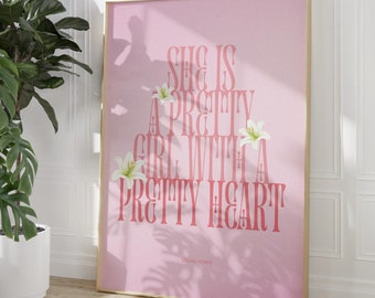 Floral Quote Art Print: Preppy Dorm Decor (Digital Download)