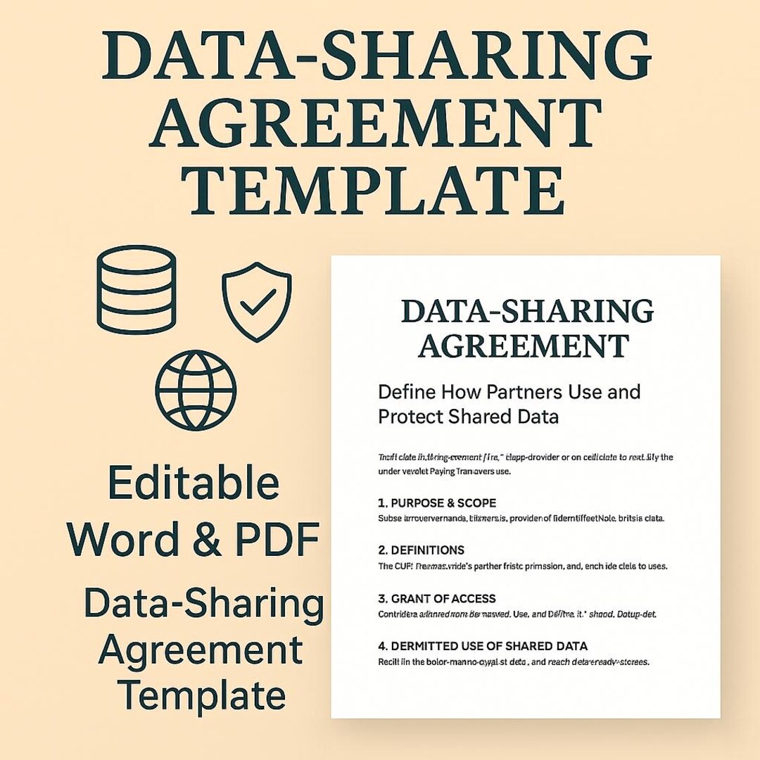 Data-sharing Agreement Template – Editable Word & PDF Legal Contract ...
