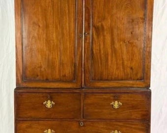 Antique Walnut Linen Press