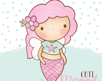 Mermaid Clipart, Mermaids Clip Art, Mermaid Clipart, Sea, Ocean, Fish, clipart, Cute Mermaid