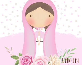 Virgen María Clipart, Rosa Mística Clipart, Virgen María, Dibujo, Ilustración, Digital