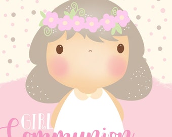 Girl Communion clipart, angel clipart, cute clipart - COMMERCIAL USE OK