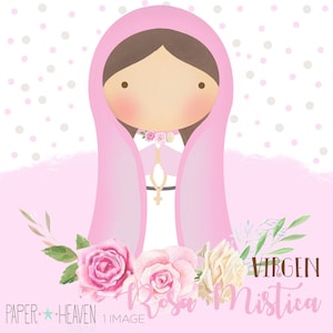 Virgen María Clipart, Rosa Mística Clipart, Virgen María, Dibujo, Ilustración, Digital