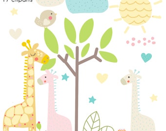 Cute Giraffe clipart - COMMERCIAL USE OK