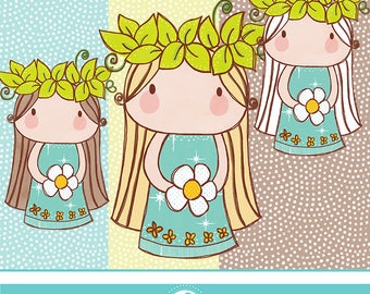 Girl Clipart, nature clipart, girl illustration