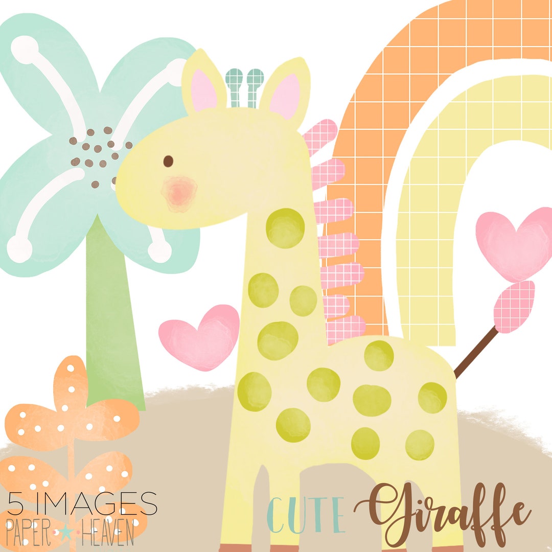 Cute Giraffe, Giraffes, Pastel Giraffes, Digital, Printable Clipart - Etsy