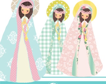 Linda Virgen Clipart, Mary Clipart, Virgen Clipart, Virgen María clipart - USO COMERCIAL OK