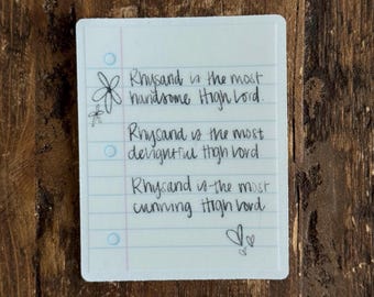 ACOTAR Sticker | Feyre’s Handwriting: Booktok Fantasy Book Club