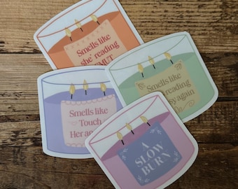 Book Trope Candle Sticker Set: Waterproof Vinyl Decal
