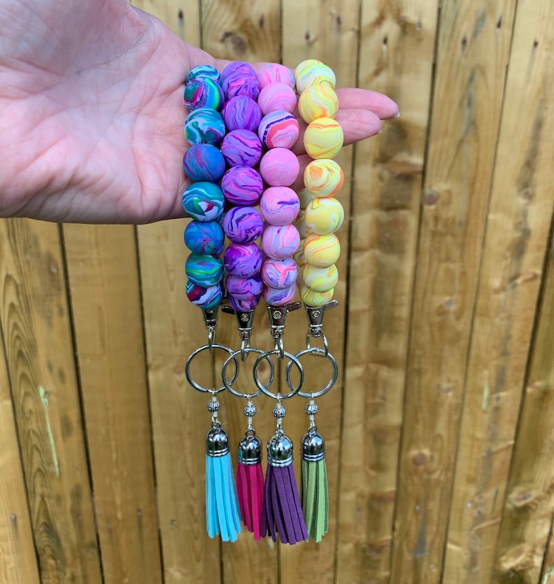Custom Beaded Keychain Wristlet Made to Order Wrist Etsy