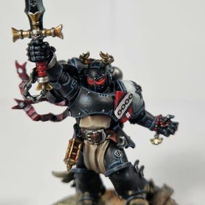 Black Templar Emperor&#39;s Champion Miniature, Pro Painted | Custom Sci-Fi Model Painting Commission Service