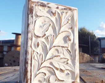 Hand Carved Mango Wood Jewelry Box: Floral Trinket Treasure Chest