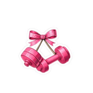 Cute Fitness Stickers for Workout Motivation, Gym Decor, Laptop Stickers, Pink Dumbbell Stickers, Fitness Enthusiast Gifts