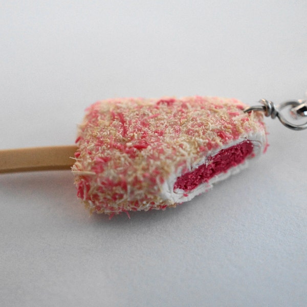 Miniature Food Jewelry, Strawberry Shortcake Ice Cream Charm