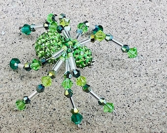 OOAK Beaded Spider Charm Web Puppy Charm Christmas Spider Ornament Beaded Spider Pendant Spider Sun Catcher Beautiful Spider Necklace