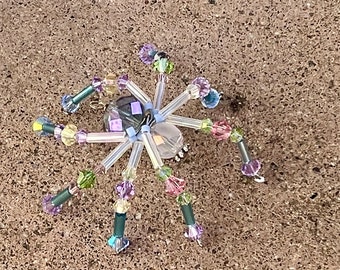 Pastel Beaded Spider Charm Crystal Spider Charm Christmas Spider Ornament Beaded Spider Pendant Spider Sun Catcher Beautiful Easter Spider