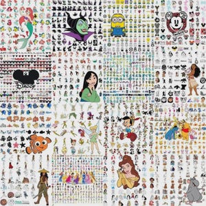 Mega Cartoon Character Clipart Bundle | Kids Party PNG SVG EPS Jpg Pdf | Princess Animal Fantasy Sticker Pack | Cute Digital Graphics image 8