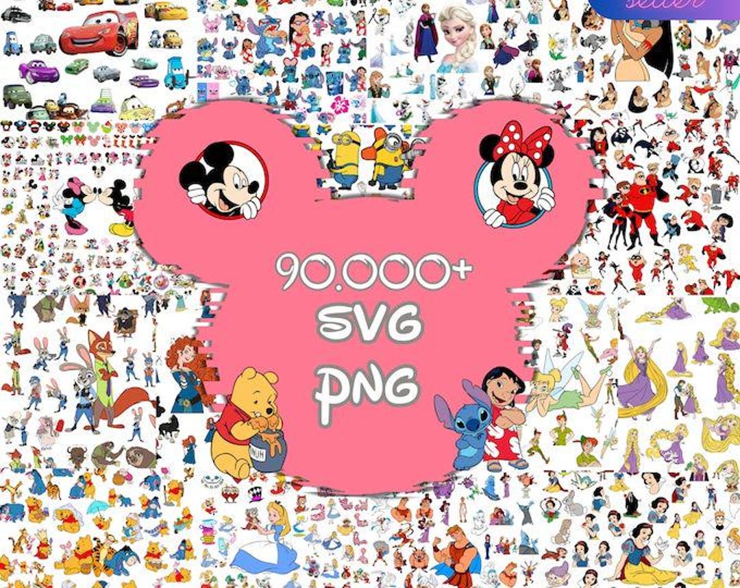 Mega Cartoon Character Clipart Bundle | Kids Party PNG SVG EPS Jpg Pdf | Princess Animal F