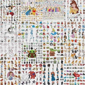 Mega Cartoon Character Clipart Bundle | Kids Party PNG SVG EPS Jpg Pdf | Princess Animal Fantasy Sticker Pack | Cute Digital Graphics image 7