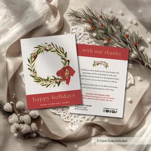 Business, Corporate Rustic Christmas Card Template, Editable in Canva, Realtor Holiday Card, Client Appreciation, Customer Thank You