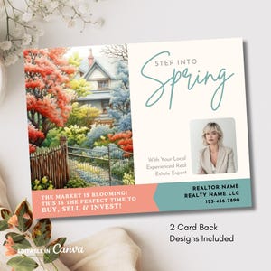 Spring Real Estate Postcard Template, Editable Neighborhood Realtor Postcard, Printable Realtor May Farming Pop By Mailer Post Card, Canva