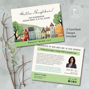 Summer Real Estate Postcard Template, Editable New Realtor Introduction Postcard, Printable Neighborhood Realtor Farming Post Card, Canva