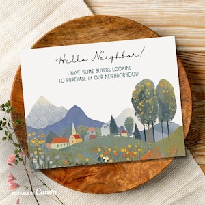 Have Buyers Real Estate Postcard Template, Editable Home Selling Postcard, Printable Neighborhood Realtor Farming, Pop By Post Card, Canva