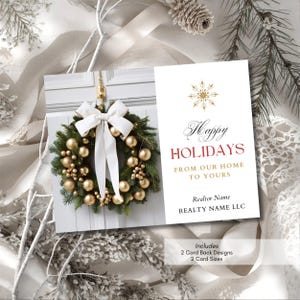 Real Estate Christmas Postcard, Printable Realtor Holiday Card, Editable Canva Template, December Marketing, Customer Appreciation Post Card