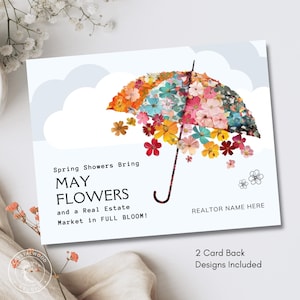 Spring Real Estate Postcard Template, Editable Neighborhood Realtor May Real Estate Postcard, Printable May Farming Pop By Post Card, Canva