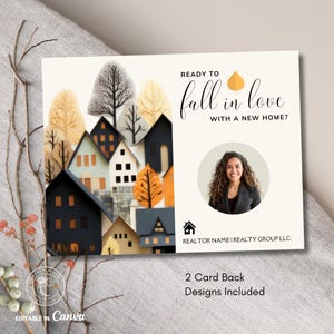 Fall Real Estate Postcard, Editable Neighborhood Realtor Postcard Canva Template, Printable Realtor Autumn Farming Post Card, Pop By Card