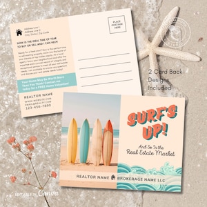Summer Real Estate Postcard Template, Editable Neighborhood Realtor Postcard, Printable Beach Theme Farming Postcard, Pop By Post Card Canva