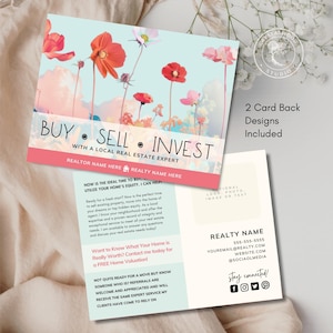 Summer Real Estate Postcard Template, Editable Summer Realtor Home Buying Postcard, Printable June, July Farming, Pop By Post Card, Canva