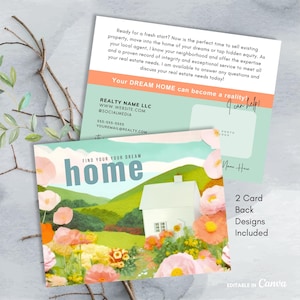 Summer Real Estate Postcard Template, Editable Summer Realtor Postcard, Printable Summer June, July August Farming Pop By Post Card Canva