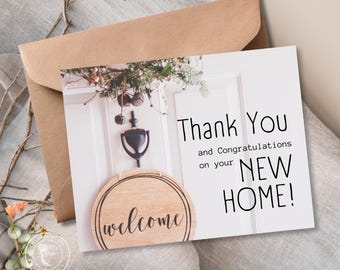 Realtor Thank You Card Template, New Home Congratulations (Canva Editable, Digital Download)