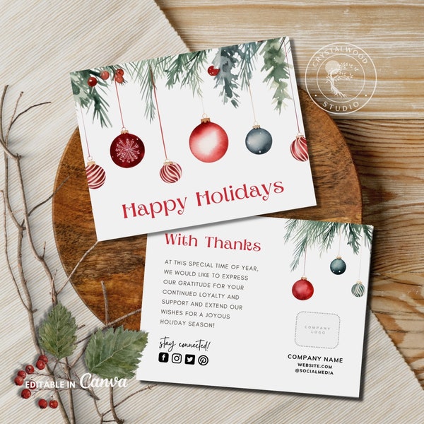 Holiday Card Template Etsy Holiday Card Template Etsy