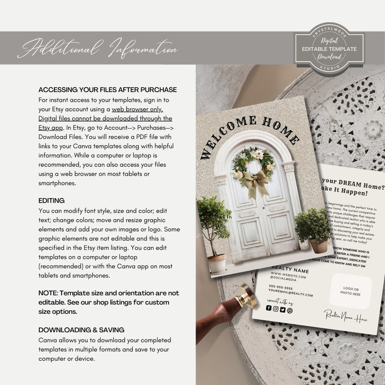 Printable Real Estate April Spring Postcard Template, Editable Realtor Marketing Farming Referral Post Card, Direct Mail Postcard, Canva image 8