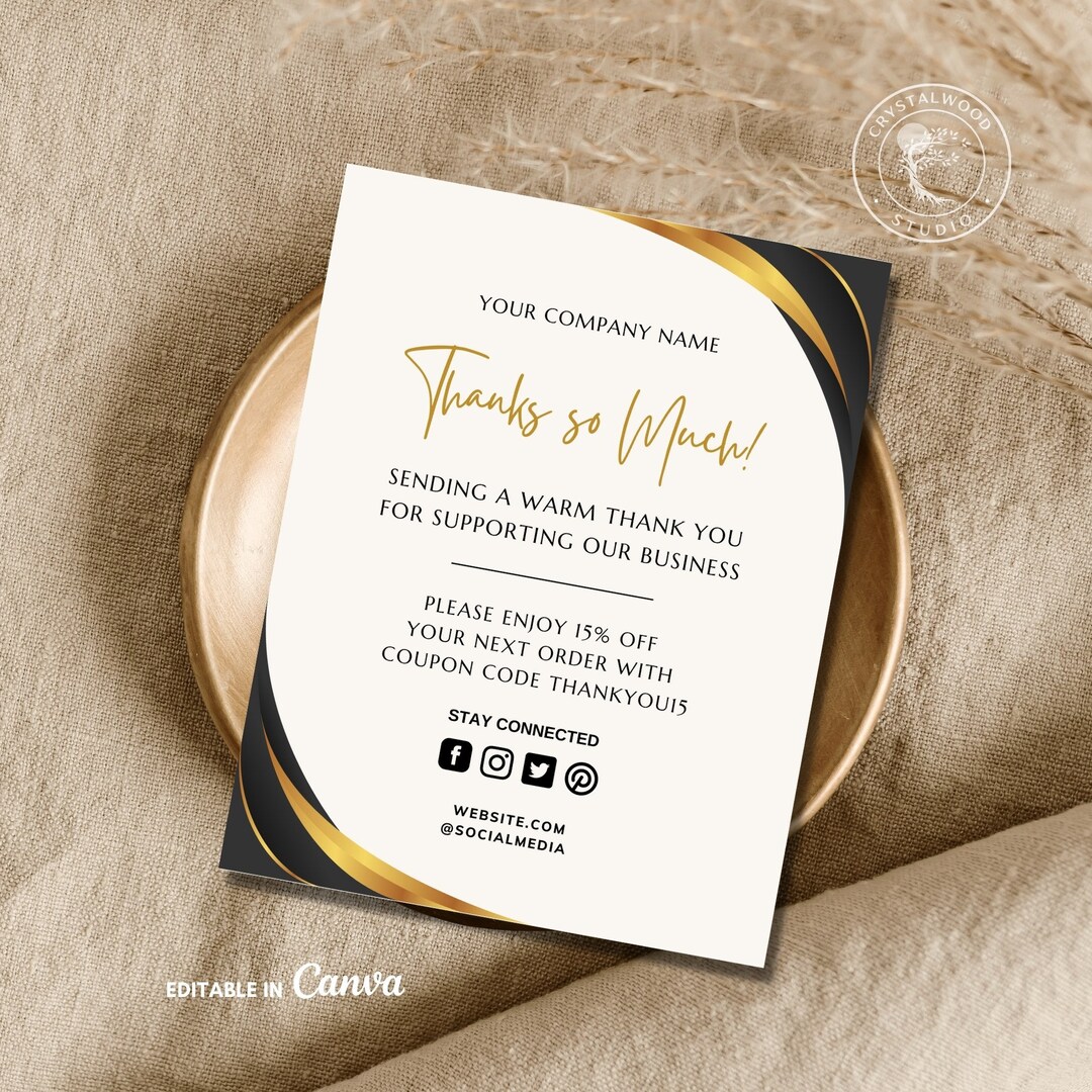 Printable Business Corporate Client Customer Appreciation Card Template ...