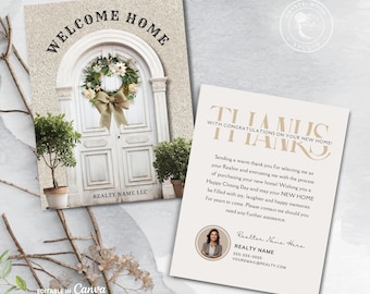 Home Closing Day Congratulations From Realtor Card Template, Editable Realtor Thank You Card, Printable New Home Congrats From Realtor Canva