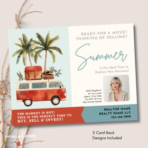 Real Estate Summer Post Card Template, Editable Message Neighborhood Realtor Postcard with Photo, Printable Farming Pop By Post Card, Canva