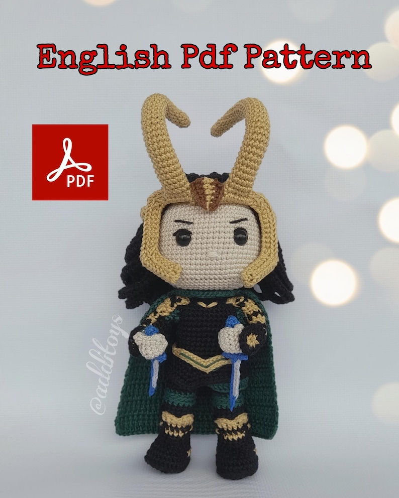 crochet patterns, amigurumi pattern, amigurumi loki, amigurumi marvel, marvel loki, loki doll, loki crochet, marvel crochet, crochet doll pattern, digital pattern, doll making tutorial, doll pattern, pdf pattern
