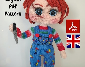 CROCHET PATTERN Chucky Doll, Creepy Kid Amigurumi Pattern